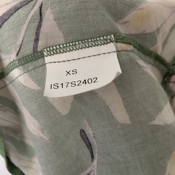 MINKPINK Shady Fronds Green Leaf Print Top XS - Picture 3 of 6